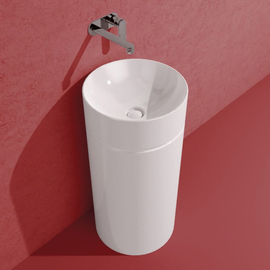 Изображение Напольная раковина Flaminia Mono Twin Slim Standing Basin To Wall MTC42P 42х42