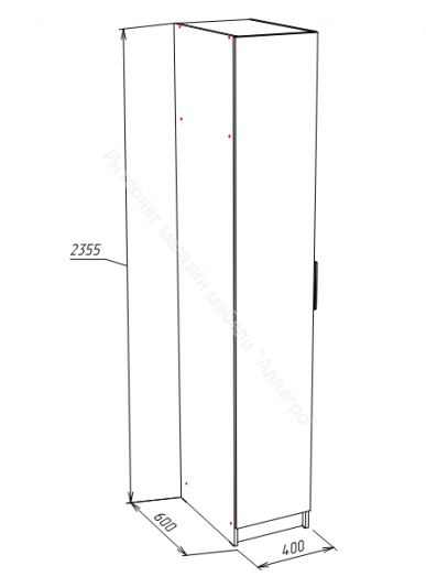 Шкаф пенал с зеркалом ВЕНЕЦИЯ Дуб серый Крафт/Серый графит