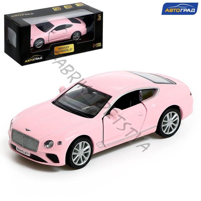 Машина металлическая BENTLEY CONTINENTAL GT, 1:32, инерция, цвет матовый розовый