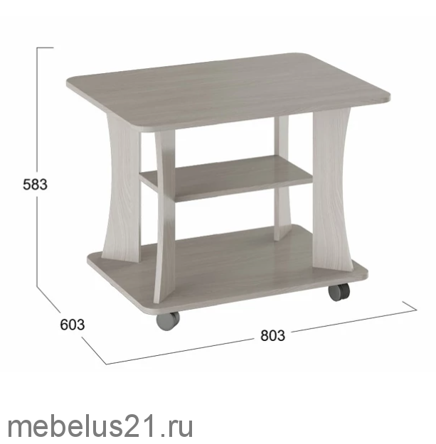 Стол журнальный тип 8 Ясень шимо светлый