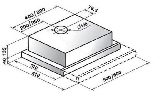 Встраиваемая вытяжка Elikor Интегра 50П-400-B2Л белый