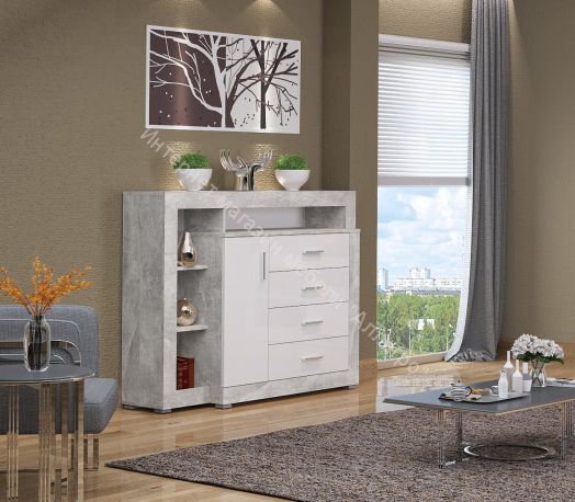 Комод МОНТАНА Аtelier/Белый глянец