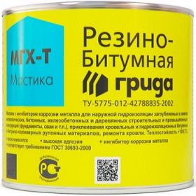 Мастика Резино-Битумная Грида МГХ-Т 5кг для Гидроизоляции, в Ремонте и в Обустройстве Кровли.