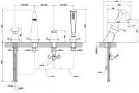 Смеситель для ванны и душа Gessi Cono 45037 схема 3