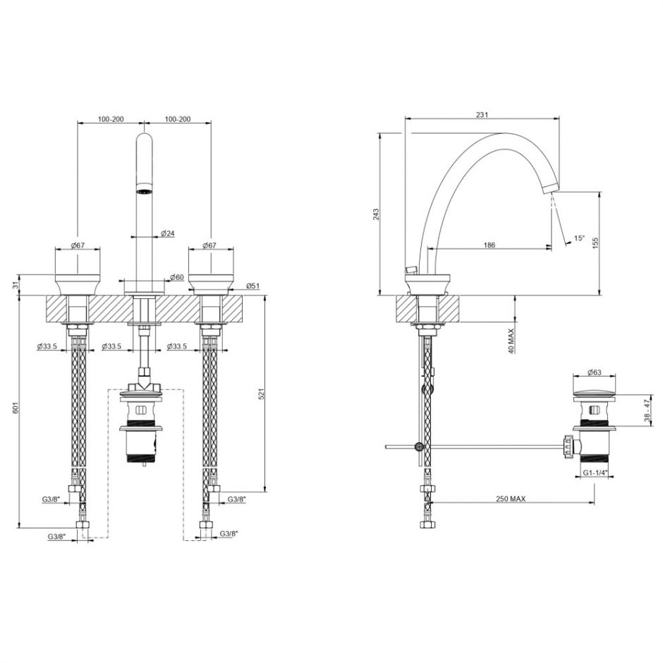 Высокий смеситель Gessi Origini 66013 ФОТО