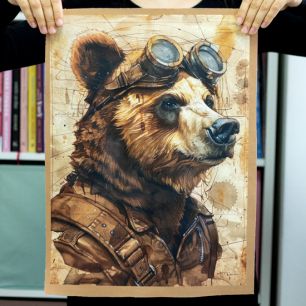 Саржа - Ткань купон "Зверь во мне" - 35*50 см. limit