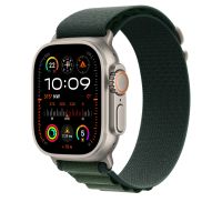 Ремешок Apple Watch Ulta 49mm Dark Green Alpine Loop - Natural Titanium Finish