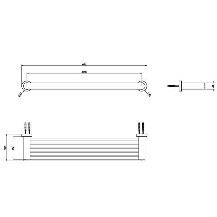 Настенная полка Gessi Emporio accessories 45 см 38947 схема 4