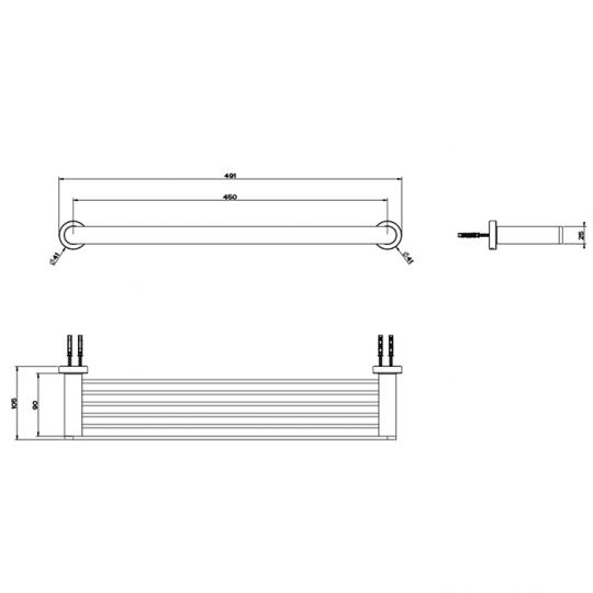 Настенная полка Gessi Emporio accessories 45 см 38947 схема 4