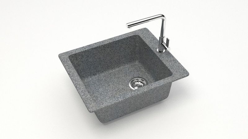 Мойка для кухни каменная 42,5x50 см SANTEGRO SZ008-425/Q8 серый матовый