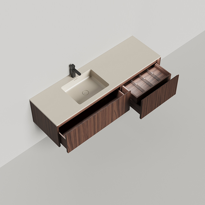 Изображение Модульный комплект мебели Salini Domino с раковиной 27D214ON Орех+Ral9001