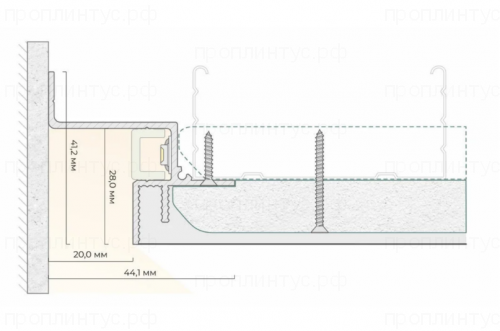Теневой потолочный профиль БП 30
