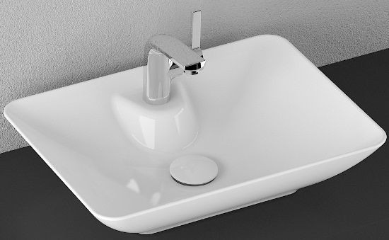 Изображение Накладная раковина Isvea SistemaY Clear С 1 отверстием для смесителя 525х395х147