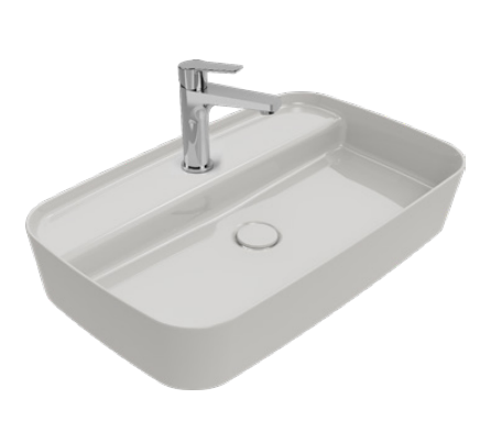 Изображение Накладная прямоугольная раковина Isvea Peak с отверстием для смесителя 65 см