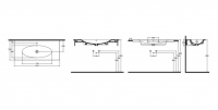 Ультратонкая раковина Isvea SistemaX 10SX50121SV с отверстием под смеситель 121 см 10SX50121SV схема 2