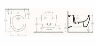 Подвесное биде Isvea Sentimenti Neo 363х51х40 10AR41010SV схема 10