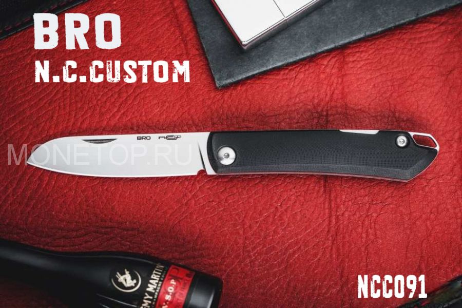 Нож N.C.Custom Bro G10 Black-Red Satin