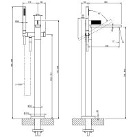 Смеситель для ванны Gessi Inverso Diamantato 73628 схема 7