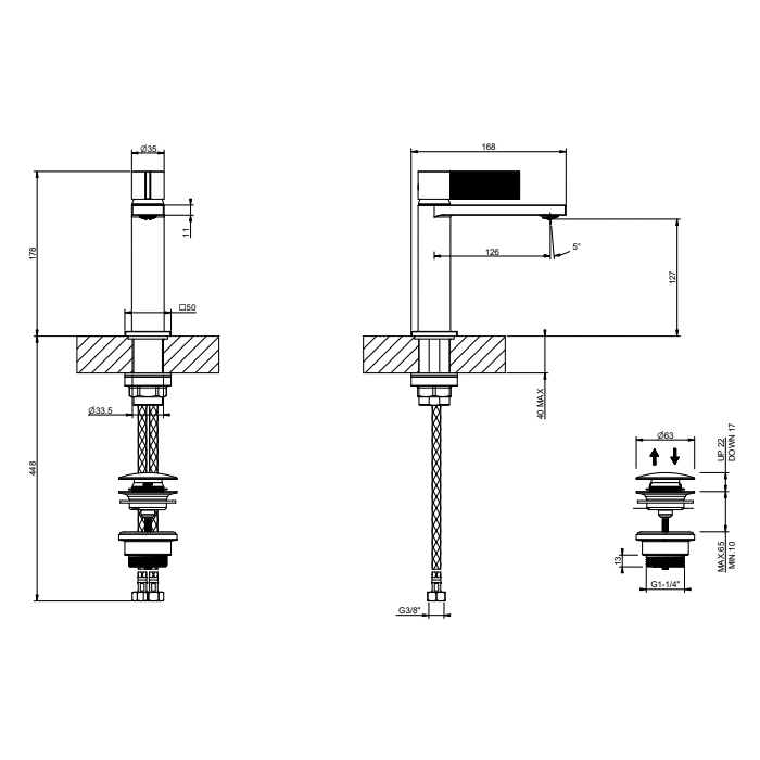 Смеситель для раковины Gessi Inverso 73551 схема 12