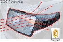 Защита фар Шелкография серебро Honda CR-V 1995-2001