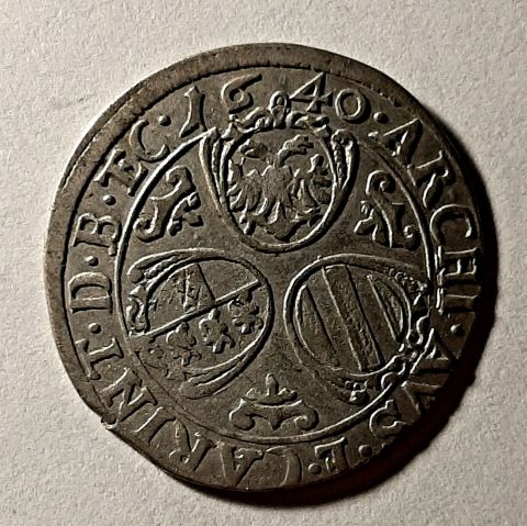 3 крейцера 1640 Австрия UNC Священная Римская Империя