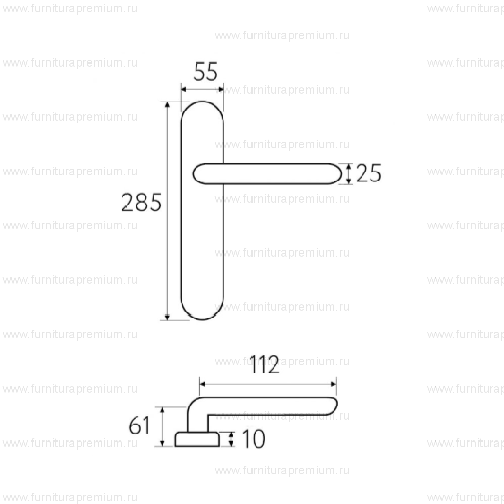 Ручка на планке Fratelli Cattini  Foggia WC-2 PL96