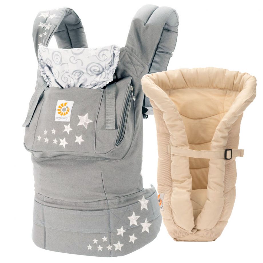 Комплект эргорюкзак+вставка Bundle of Joy Ergobaby Carrier Original Galaxy Grey +Infant Insert Heart2Heart