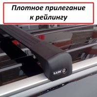 Багажник на крышу Exeed TXL (CheryExeed TXL 2020-...), Lux Bridge, крыловидные дуги (черный цвет)