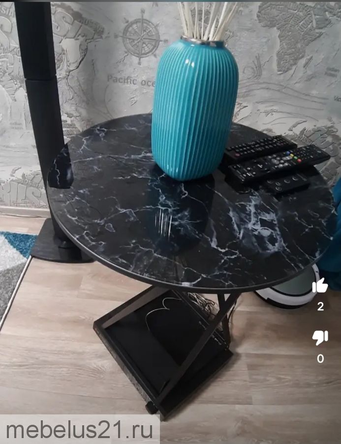 Стол журнальный круглый исп 2 стекло