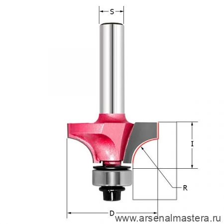 Новинка! Фреза внутренний радиус Нижний подшипник кромочная R 38.1  Z 2  D 88.9 x 34  S 12 PROCUT 301295P