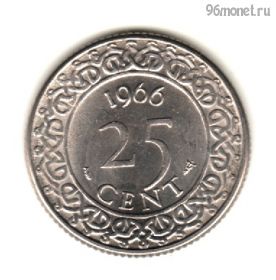Суринам 25 центов 1966