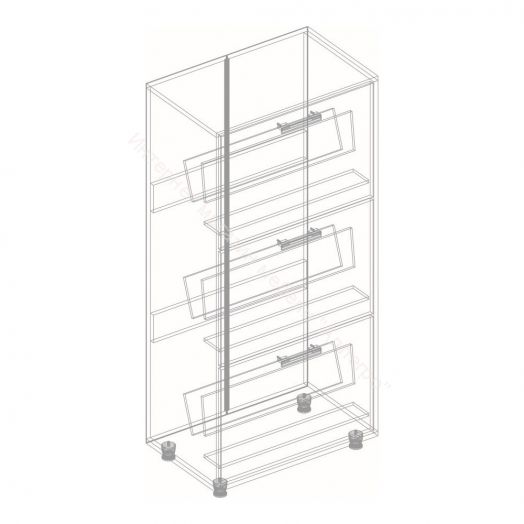 Обувница "Граф" 3-х створчатая Тёмно серый/Дуб золотистый