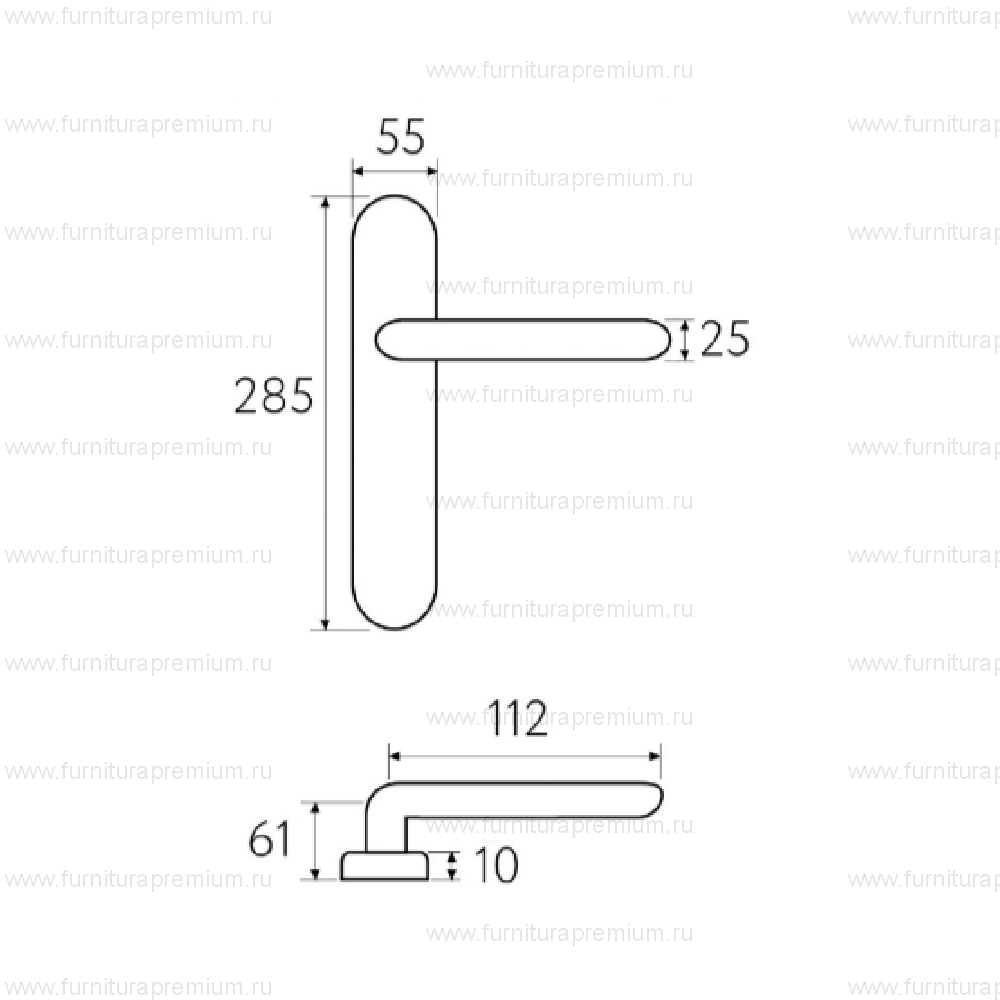 Ручка на планке Fratelli Cattini  Napoli WC-2 PL96