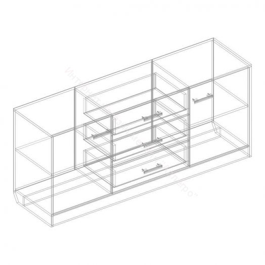 Комод 2-ств. с 3 ящиками "Милана"