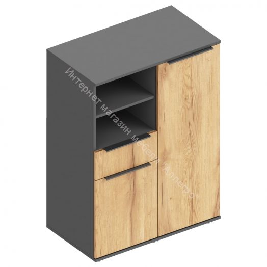 Комод 2-ств. c ящиком и нишей "Стил"