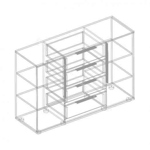 Комод 2-ств. c 4 ящиками "Стил"