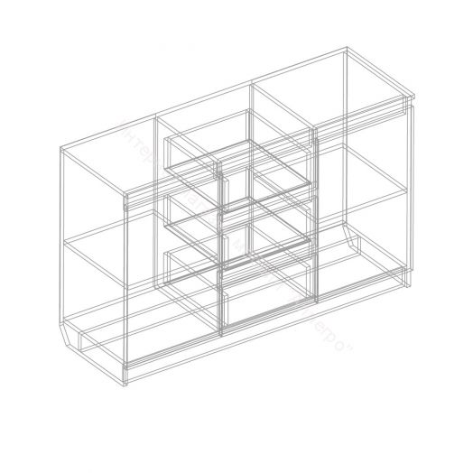 Комод 2-ств. с 3 ящиками 1200 мм Белый лофт/Гаскон пайн