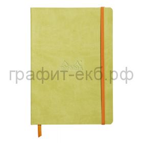 Книжка зап.Clairefontaine Rhodiarama А5+ 80л.точка мягк.обл.Anise Салатовый 90г/м2 117456C