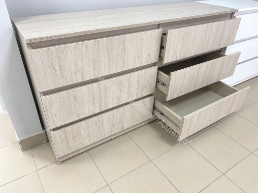 Комод с 6 ящиками 1200 мм Белый лофт/Гаскон пайн