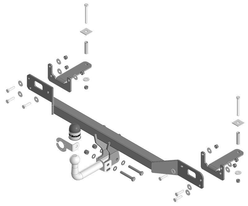 Фаркоп с оцинк. шаром Lada Vesta 2023- крепление шара на двух болтах