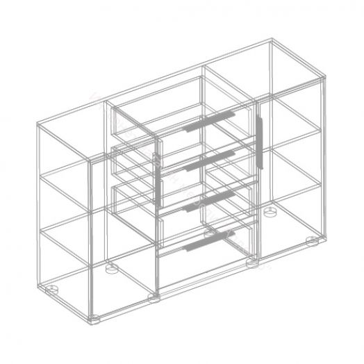 Комод 2-ств. с 4 ящиками "Тефия" Тефия/Софт Сантьяго