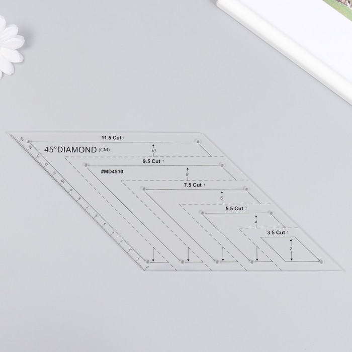 Линейка для пэчворка пластик 45° "Ромб"