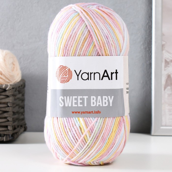 Пряжа для вязания спицами, крючком YarnArt, Sweet Baby, 100% акрил, 300 м/100 г, (909 детский)