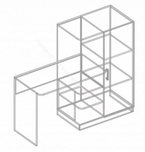 Стол письменный с пеналом "Бьянко" (правое исполнение)