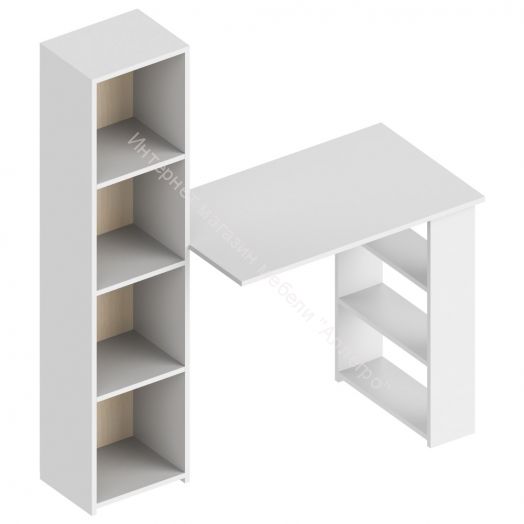 Стол письменный со стеллажом "Бьянко"