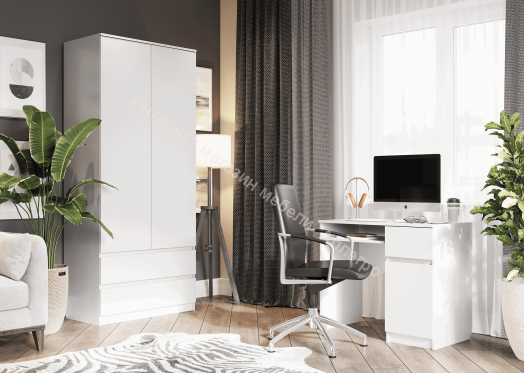 Компьютерный стол "СК-7" Велес (правый) Белый лофт