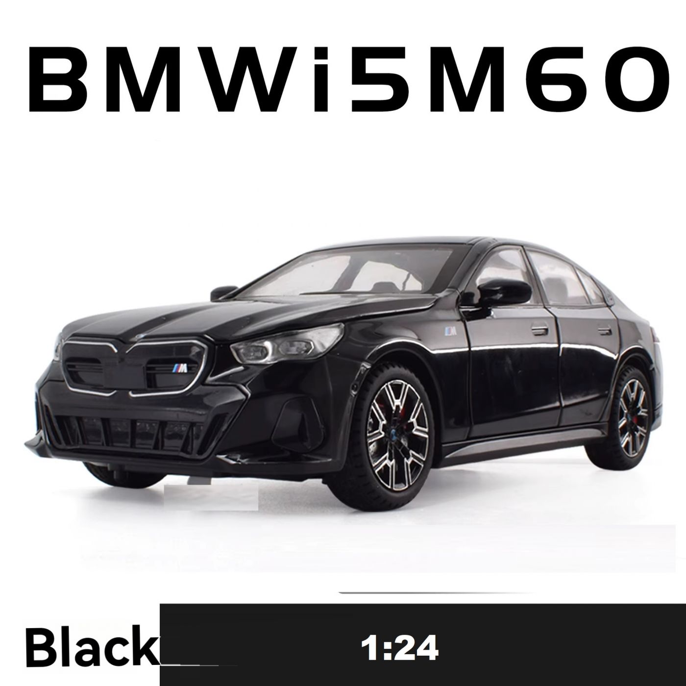 Модель металлическая BMW I5 M60 1/24 свет, звук, поворот руля, все открывается (XA2417B)