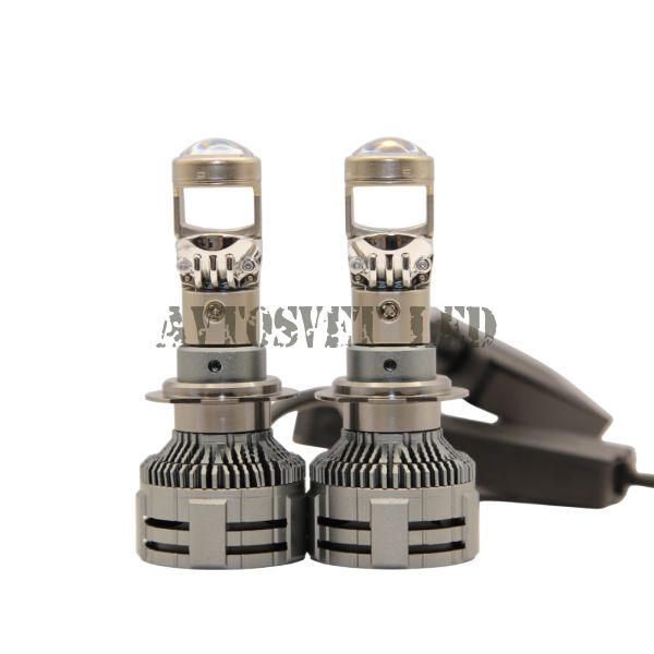 Лампы мини линзы светодиодные, на автомобиль линзованные цоколь серия A80Pro-H7 12-24V