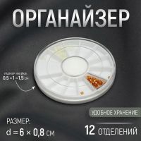 Органайзер для декора «Карусель», 12 отделений, d = 6 ? 0,8 см