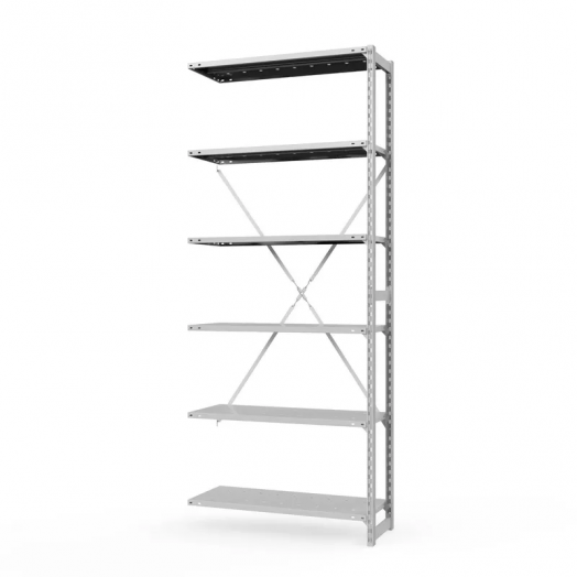 Секция приставная стеллажа металлического  Универсал, 3000x1000 мм.